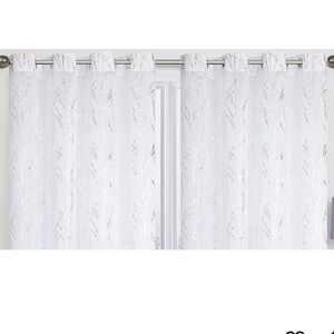 Sally Textiles Set of 2 Martina Grommet Curtain Panels with Metallic, 90" Long